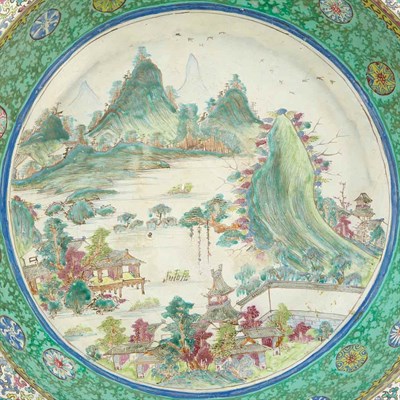 Lot 560 - Chinese Enameled Yixing Basin 19th Century The...