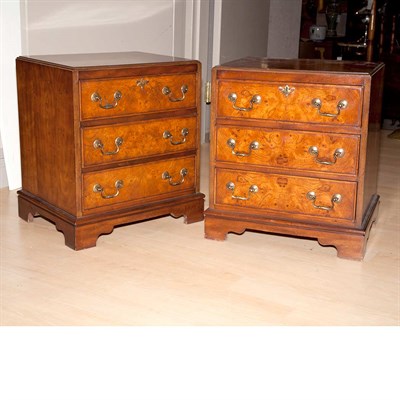 Lot 165 - Pair of Georgian Style Bedside Chest of...