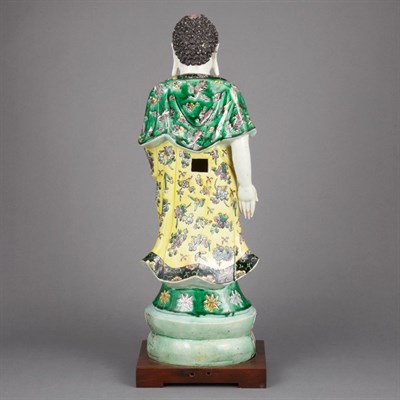 Lot 734 - Chinese Famille Verte Glazed Porcelain Figure...