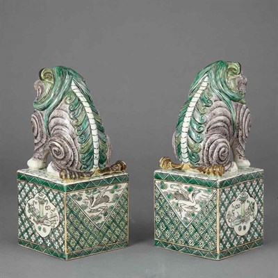 Lot 725 - Pair of Chinese Famille Verte Glazed Porcelain...
