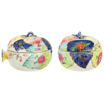 Lot 338 - Pair of Chinese Export Tobacco Leaf Porcelain...