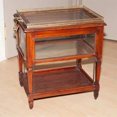 Lot 175 - Victorian Mahogany and Glass Tea Cart Height...