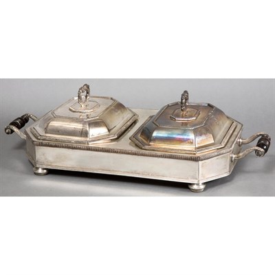 Lot 388 - English Silver Plated Double Vegetable Warmer...