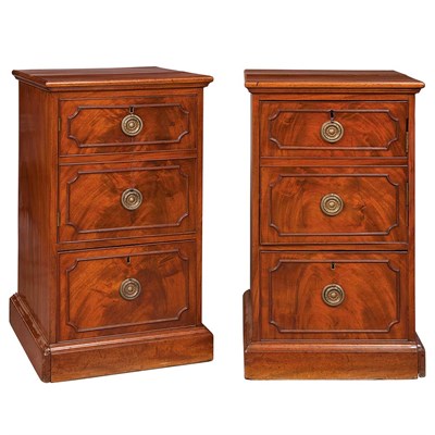Lot 297 - Pair of George III Mahogany Side Cabinet...