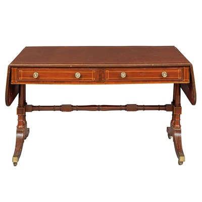Lot 205 - Regency Style Inlaid Mahogany Sofa Table...