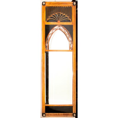 Lot 301 - Biedermeier Fruitwood Mirror Height 6 feet,...