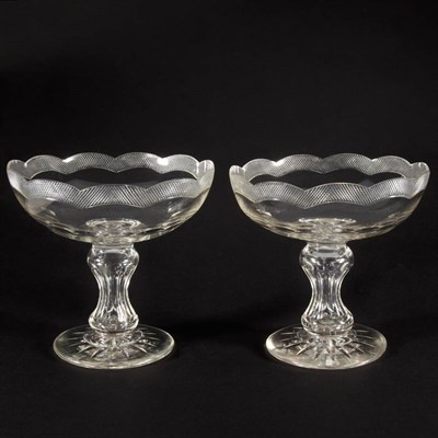 Lot 337 - Pair of Cut Glass Compotes Height 9 inches.