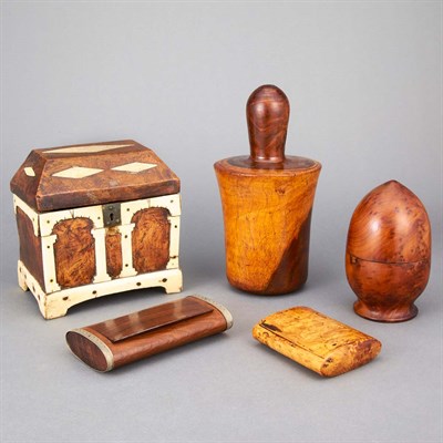 Lot 157 - George III Fruitwood Pear-Form Tea Caddy...