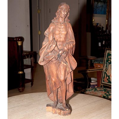 Lot 161 - Continental Carved Wood Figure of Christ...