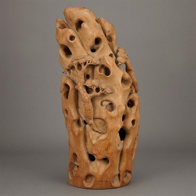 Lot 647 - Chinese Bamboo Landscape Carving 19th Century...