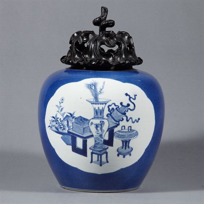 Lot 731 - Chinese Blue and White Glazed Porcelain Ginger...