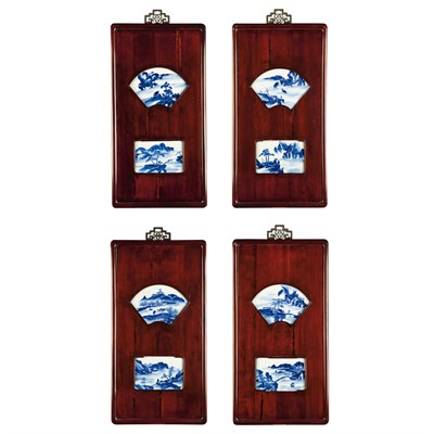 Lot 729 - Four Chinese Blue and White Glazed Porcelain...