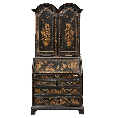 Lot 221 - George II Style Japanned Bureau Bookcase 19th...