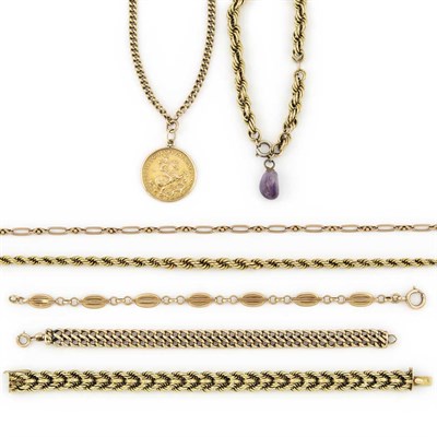 Lot 866 - Group of Gold and Metal Jewelry