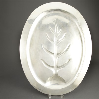 Lot 271 - Sterling Silver Platter Of oval form. Length...