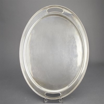 Lot 274 - Sterling Silver Tray Of oval form, with...