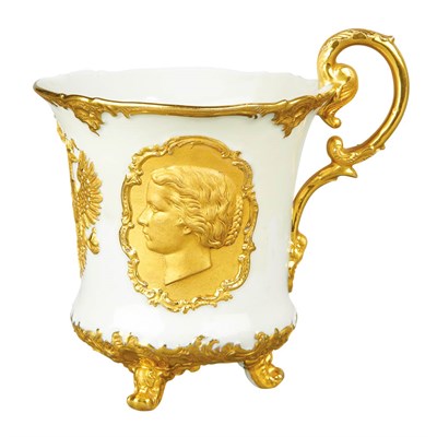 Lot 146 - Meissen Molded and Gilt Decorated Porcelain...