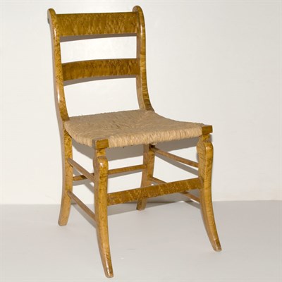 Lot 157 - Set of Four Provincial Fruitwood Rush Seat...