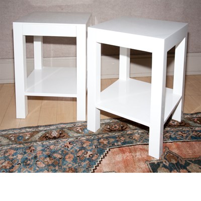 Lot 181 - Pair of Modern Design Style White Side Tables...