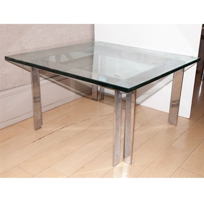 Lot 192 - Two Glass Top Metal Low Tables Height of...