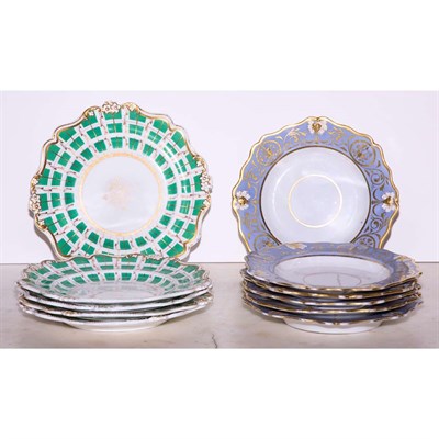 Lot 203 - Set of Twelve English Lavender Decorated...