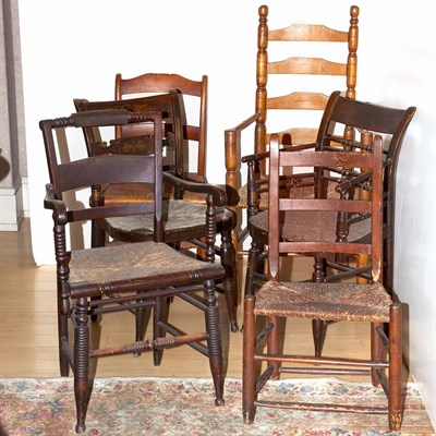 Lot 214 - Group of Six Provincial American Chairs