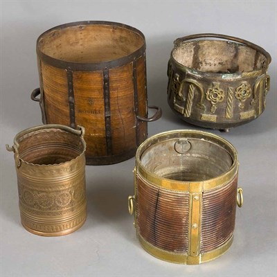 Lot 217 - Group of Four Metal Log Buckets