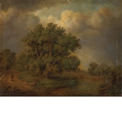Lot 92 - Continental School 19th Century Landscape with...