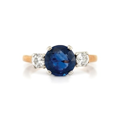 Lot 737 - Gold, Platinum, Sapphire and Diamond Ring, Tiffany & Co.