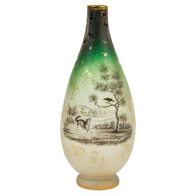 Lot 623 - Daum Acid Etched and Enameled Glass Cabinet...