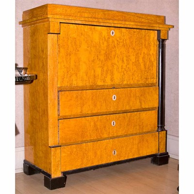Lot 223 - Biedermeier Style Maple Secretary Abattant...
