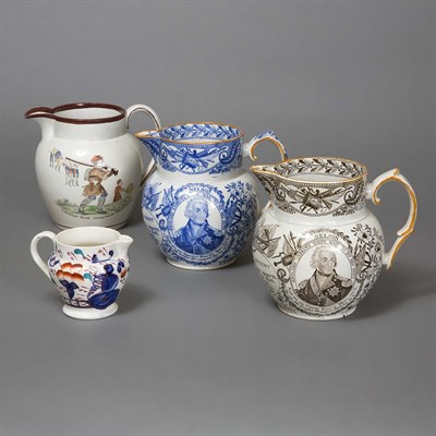 Lot 233 - Group of Four Staffordshire Jugs Height of...