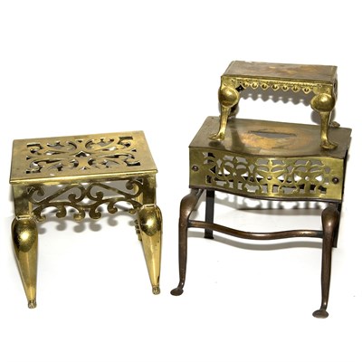 Lot 263 - Group of Five Brass Fireplace Trivets