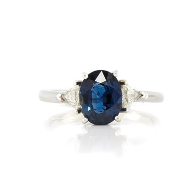 Lot 794 - White Gold, Sapphire and Diamond Ring