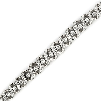 Lot 296 - White Gold and Diamond Bracelet