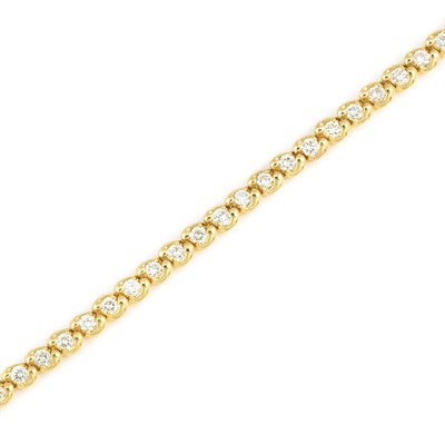 Lot 410 - Gold and Diamond Bracelet