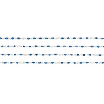Lot 343 - Long White Gold, Sapphire and Diamond Chain Necklace