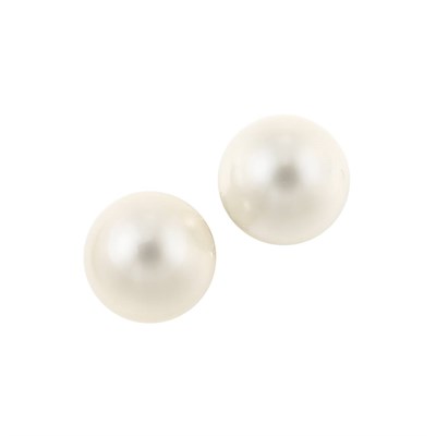 Lot 119 - Pair of White Gold and South Sea Cultured Pearl Earclips