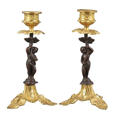 Lot 278 - Pair of Italian Rococo Style Gilt and...