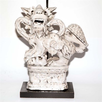 Lot 207 - Chinese White Glazed Dragon-Form Porcelain...