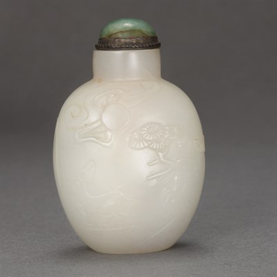 Lot 222 - Chinese White Jade Snuff Bottle 18th/19th...