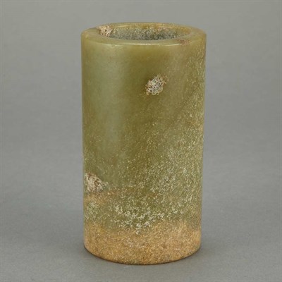 Lot 252 - Chinese Jade Brushpot Of cylindrical shape,...