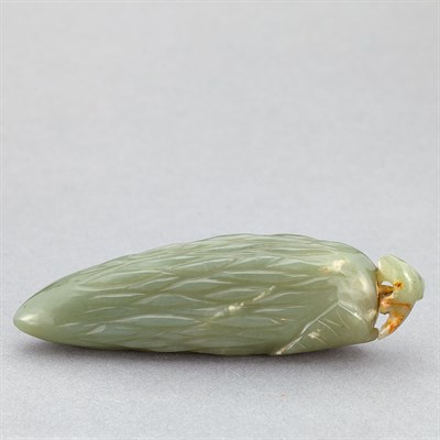 Lot 17 - Chinese Celadon Jade Fruit-Form Snuff Bottle...