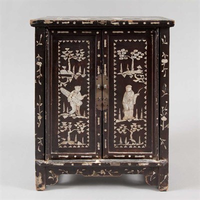 Lot 248 - Chinese Mother-of-Pearl Inlaid Black Lacquer...