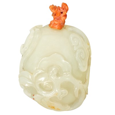 Lot 26 - Chinese White Jade Snuff Bottle Qianlong...