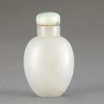 Lot 245 - Chinese White Jade Miniature Snuff Bottle...