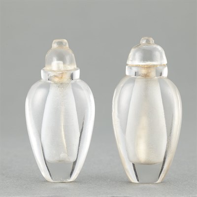 Lot 207 - Two Chinese Rock Crystal Miniature Snuff...