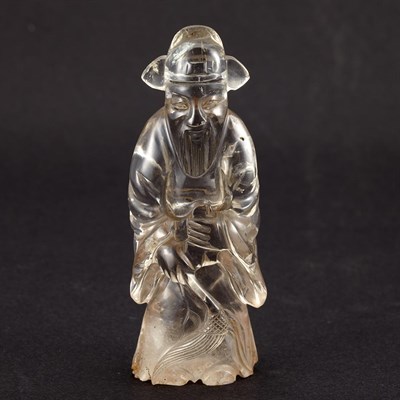 Lot 244 - Chinese Rock Crystal Figure of a Courtesan...