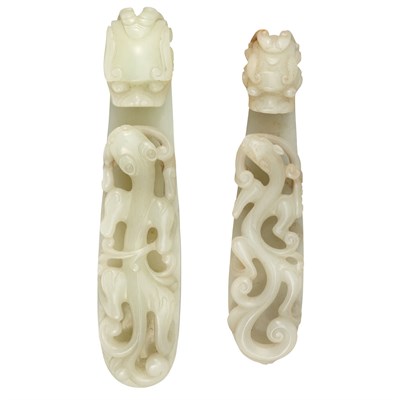Lot 159 - Two Chinese White Jade Belt Hooks 19th Century...