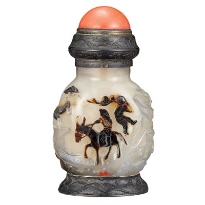Lot 203 - Chinese Carved Shadow Agate snuff Bottle 19th...